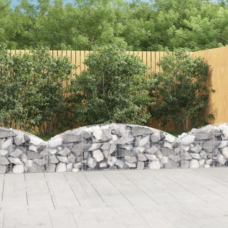 Image of VIDAXL Arched Gabion Basket 200x30x40/60cm Galvanised Iron vidaXL 8720845651251