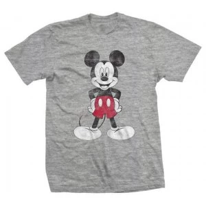 Image of Disney - Mickey Mouse Pose Unisex Large T-Shirt - Grey