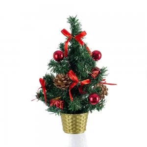 image of Robert Dyas Premier Red Dressed Tree - 1ft