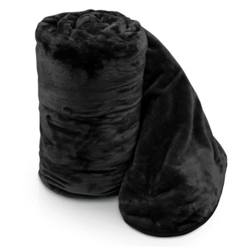 Image of Velosso Luxurious Ultra-Soft Plush Faux Mink Fur Throw Blanket - 150Cm X 200Cm , For Sofa, Bed - Black