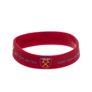 image of West Ham United FC Official Silicone Wristband (One Size) (Claret)