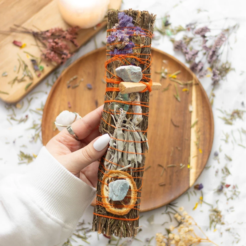 Image of Something Different 9" Ritual Wand Smudge Stick with Rosemary, Palo S Incense and Incense Burners One Size Multi 38503799000