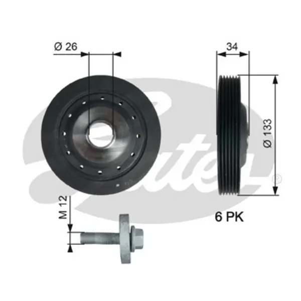 Image of GATES Torsional Vibration Damper Kit TVD1113A