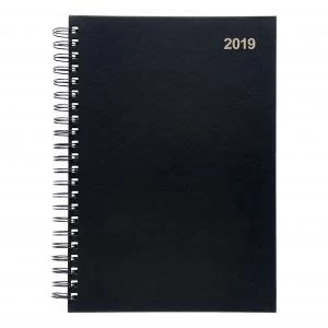 Image of Office A4 2019 Diary Day to Page Wirobound Vinyl Coated Board