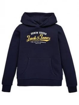 image of Jack & Jones Junior Boys Essential Hoodie - Navy Blazer, Navy, Size 10 Years