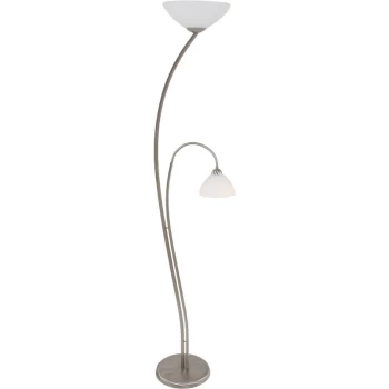 Image of Sienna Capric Mother & Child Lamp Steel Brushed, Glass Opal Matt