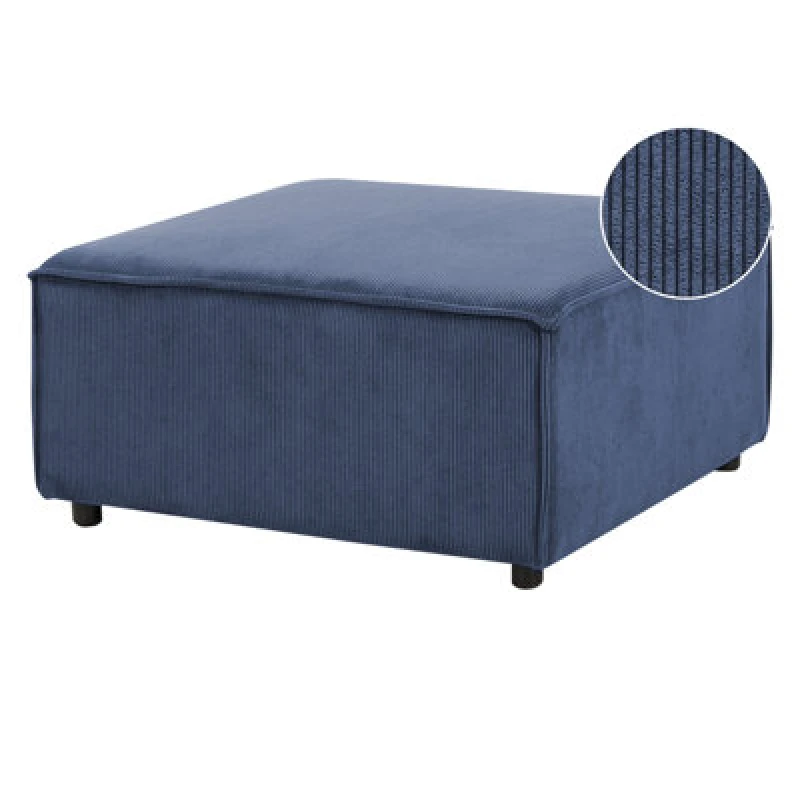 Image of Beliani Ottoman Ardal Corduroy Dark Blue
