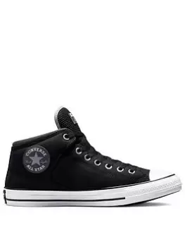 Image of Converse Chuck Taylor All Star Canvas Mid Street - Black/White/Grey, Size 9, Men