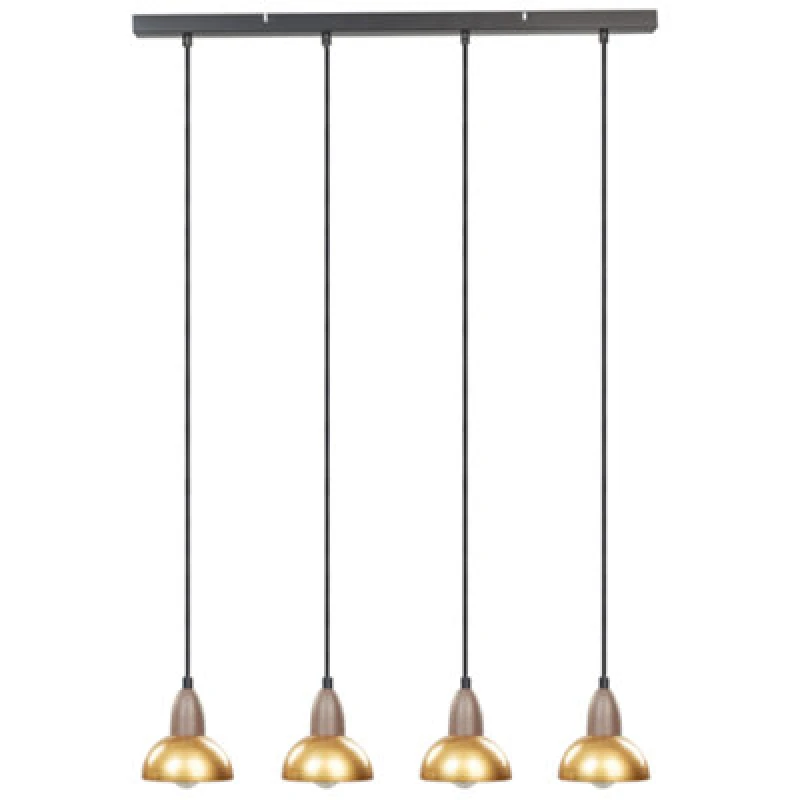 Image of BELIANI Beliani - Modern Pendant Lamp 4 Light Metal Shades Living Room Bedroom Ambient Lighting Brass Castaly 413857