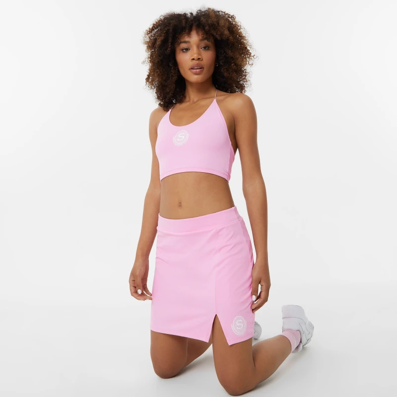 Image of Slazenger Sofia Richie Halter Crop Top - Pink Pink 8