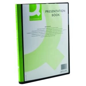 image of Q-Connect Presentation Display Book 20 Pocket A4 Black KF01265