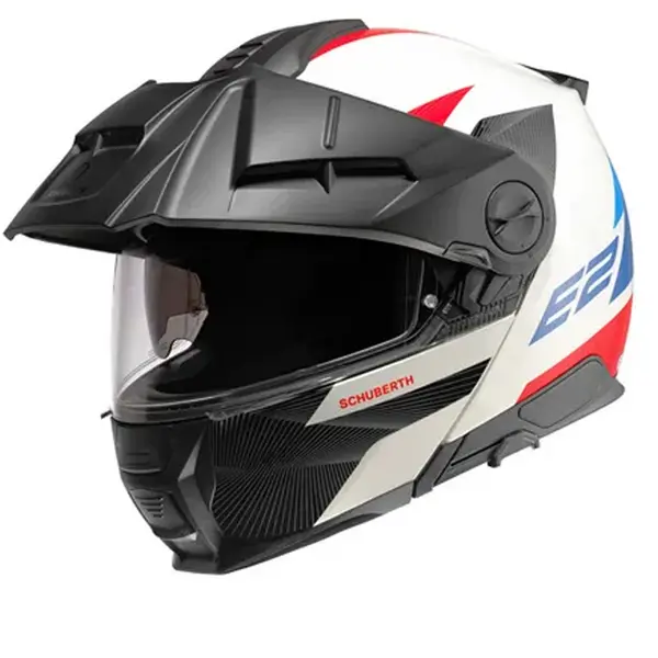 Image of Schuberth E2 Defender White Blue Modular Helmet Size L