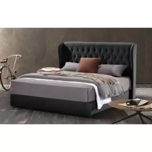 Image of Mariappa Bed King Plush Velvet Black