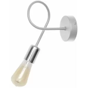 image of Helam Lighting - Helam Oxford Wall Lamp White, Chrome 25cm