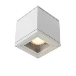 Image of Lucide Aven Modern Surface Mounted Ceiling Spotlight Bathroom 1xGU10 IP65 White