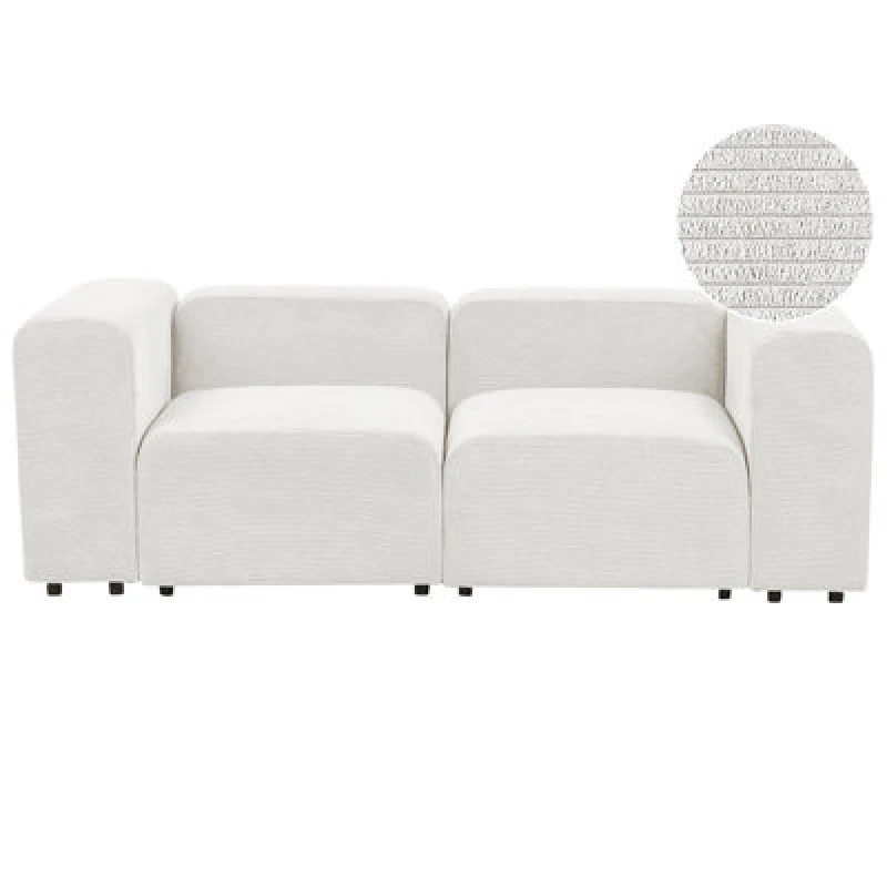 Image of Beliani Modular Sofa 2 Seater Falsterbo Corduroy Off-White