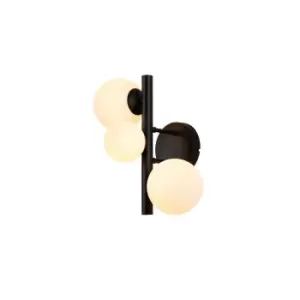 image of Marshall Wall Lamp, 3 Light G9, Satin Black, Opal Glass