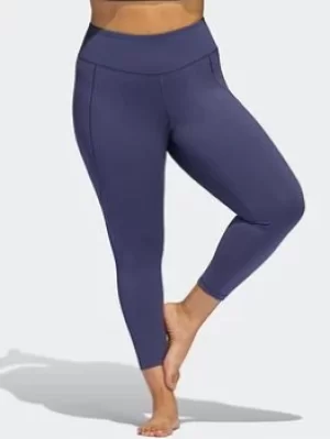 Image of adidas Yoga Studio 7/8 Tights (plus Size), Grey, Size 2X, Women