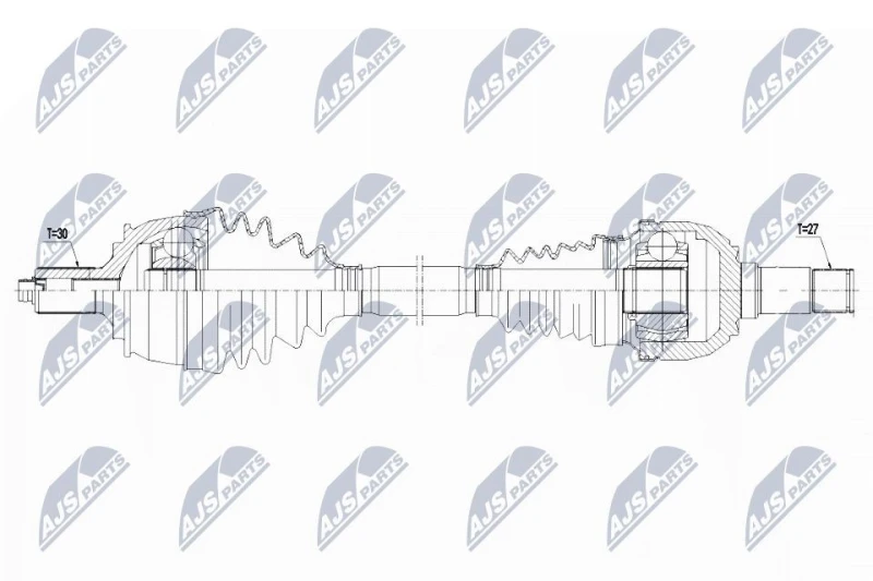 Image of NTY NPW-ME-116 Drive shaft Manual Transmission, Front Axle Left, for vehicles without ABS Drive Shaft (13)