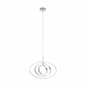 Image of Eglo Polished Chrome Ring Single Pendant