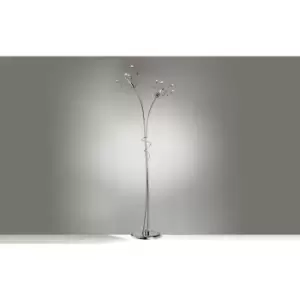 image of Trilly Chrome Multi Arm Floor Lamp, Crystal