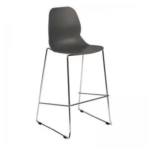Image of Strut multi-purpose stool with chrome sled frame - grey