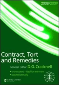 Image of Contract Tort and Remedies 2008-2009 by Douglas Cracknell Paperback
