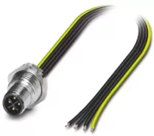 image of Phoenix Contact, SACC-DSI-M12MSS-4CON-M16/0.5PE Series, Straight M12 to Unterminated Cable assembly, 5m Cable