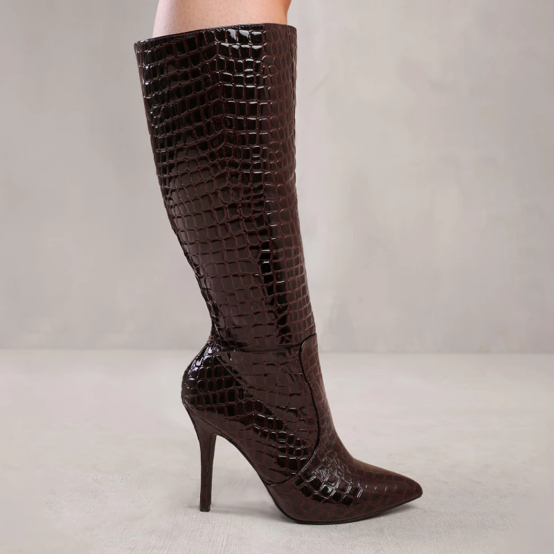 Image of Where's That From 'Zoya' Wide Calf High Heel Boot Brown