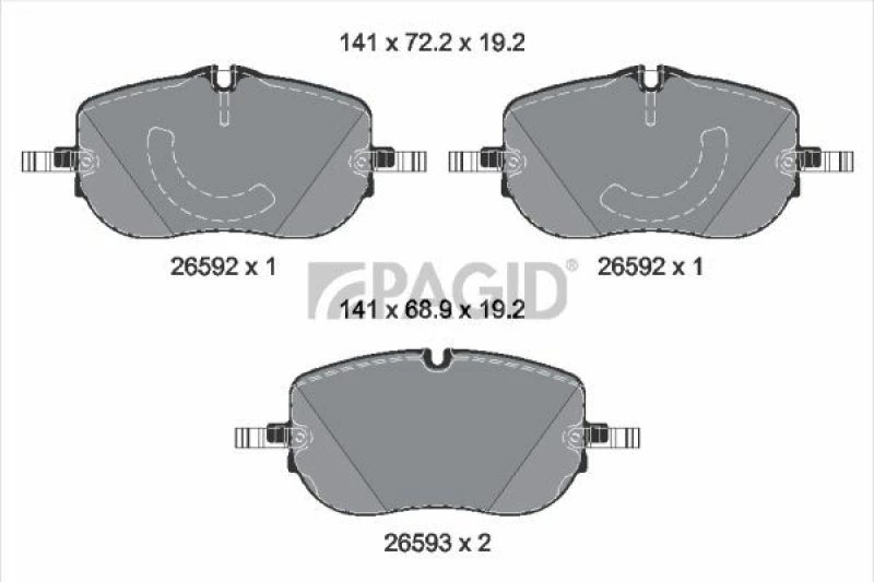 Image of Brake pad set PAGID T2963N