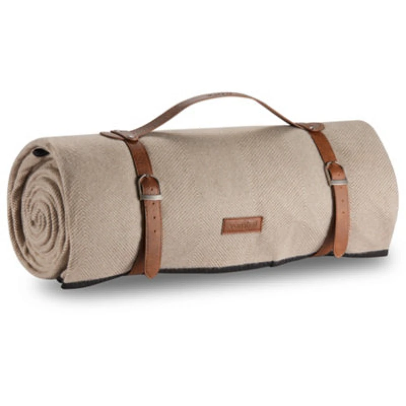 Image of Vonshef Picnic Blanket, Beige Herringbone Extra Large Outdoor Rug With Waterproof Backing, 10 Person Weatherproof Picnic Mat