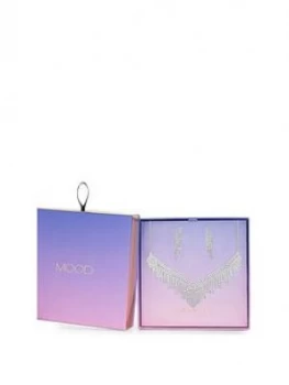 Image of Mood Mood Silver Plated Crystal Diamante 2 Piece Hot Offer Set
