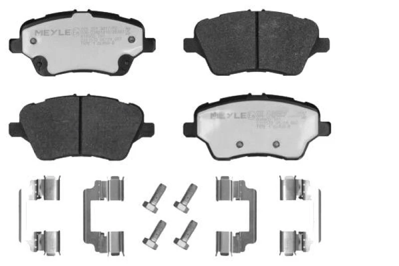Image of MEYLE 025 251 3417/PD Brake pad set Front Axle, not prepared for wear warning indicator, MEYLE-PD Quality, with anti-squeak plate Brake Pad Set,disc