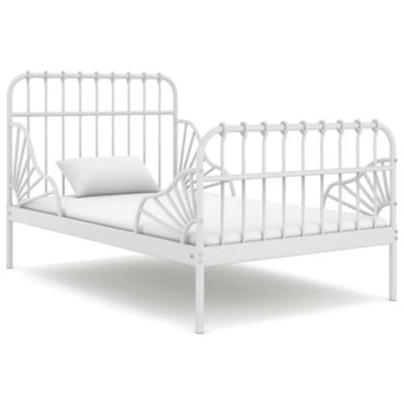 Image of VIDAXL Extendable Bed Frame without Mattress White Metal 80x130/200cm Vidaxl 8720286195437