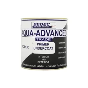 Image of Bedec - Aqua Advanced Paint Primer Undercoat - White - 1 Litre - White