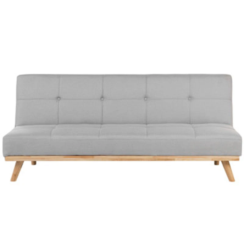 Image of Beliani Sofa Bed 3 Seater Froya Fabric Light Grey