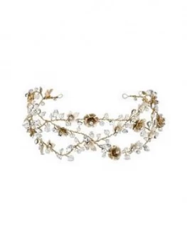 Image of Jon Richard Sienna Pale Floral Hair Vine - Gold, One Colour, Women