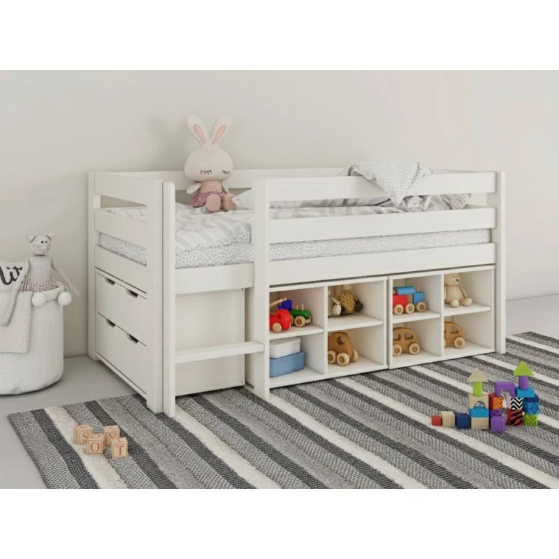 Image of Noomi Mid Sleeper Shorty Cube Storage Set White Size: Junior White Unisex Junior