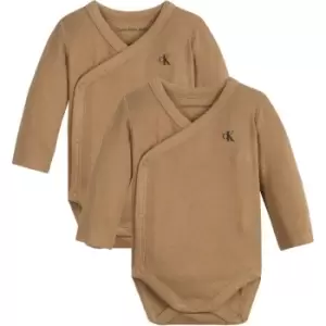 Image of Calvin Klein Jeans Rib Wrap Ls Body - Brown
