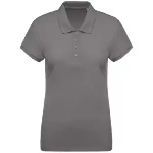 image of Kariban Womens/Ladies Organic Pique Polo Shirt (S) (Storm Grey)