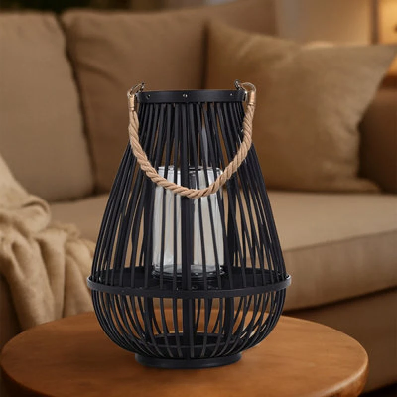 Image of Orsina Lentigo Small Black Bamboo Lantern