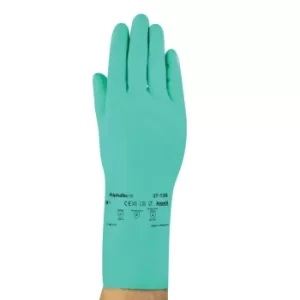 Image of Chemical Resistant Gloves, Green Nitrile, Size 10