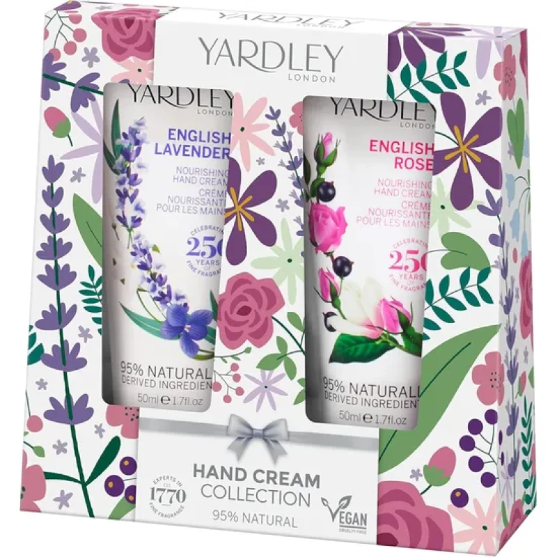 Image of Yardley English Lavender 50ml Hand Cream + English Rose 50ml Hand Cream Duo Set