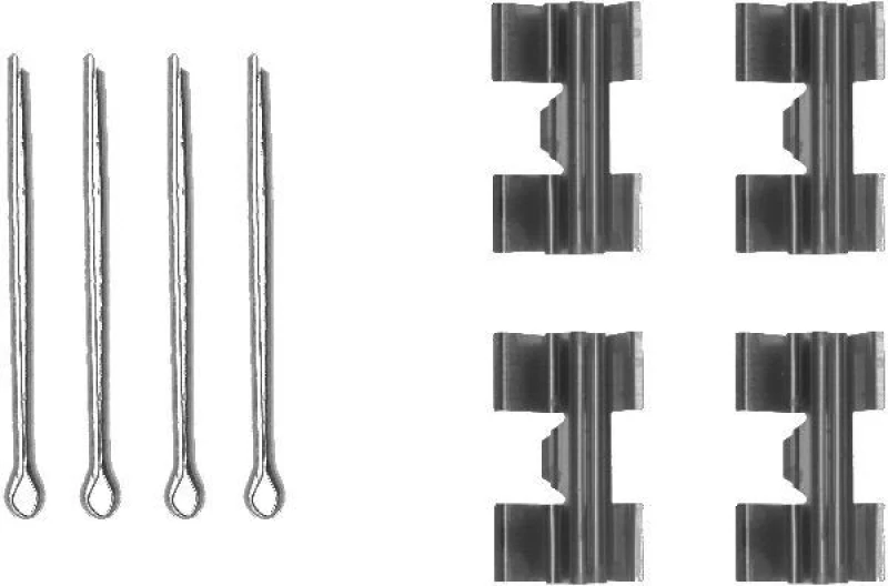 Image of HELLA Brake pad fitting kit HELLA 8DZ 355 203-451