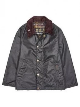 Image of Barbour Boys Heskin Wax Jacket Sage Size Age 10 11 Years