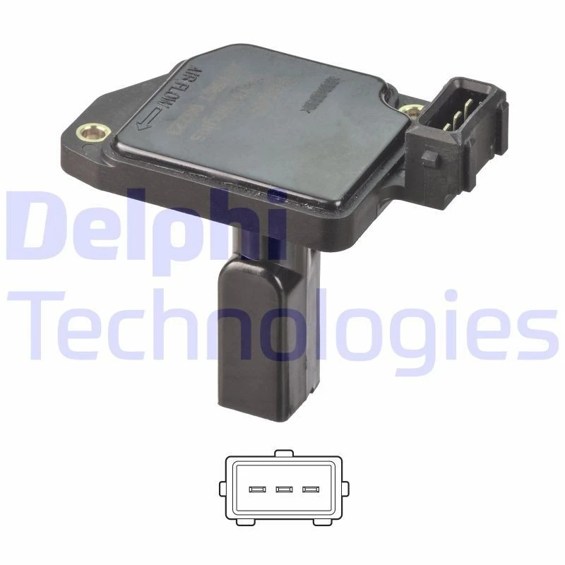 Image of DELPHI AF10491-12B1 Mass air flow sensor without housing Air Mass Sensor (3926)