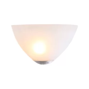 Image of Capric Wall Uplight Steel Brushed, Alabaster White