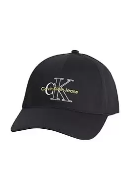 image of Calvin Klein Jeans Two Tone Logo Baseball Cap - Black