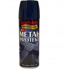 image of Plastikote Metal Protekt Aerosol Spray Paint Royal Blue 400ml