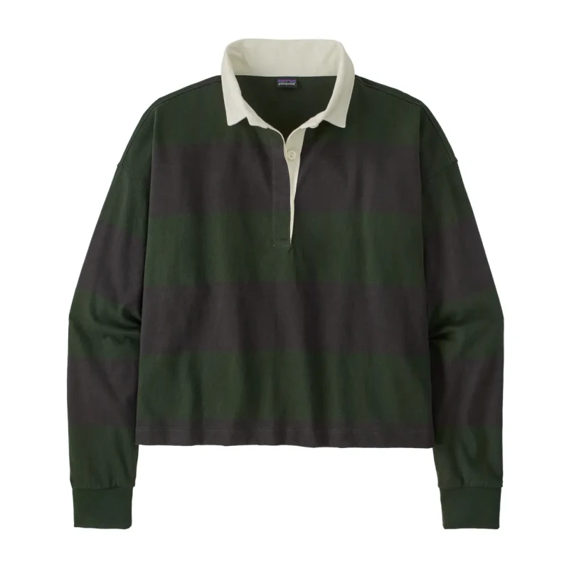 Image of Womens long-sleeved polo shirt Patagonia Rugby Vert Female L